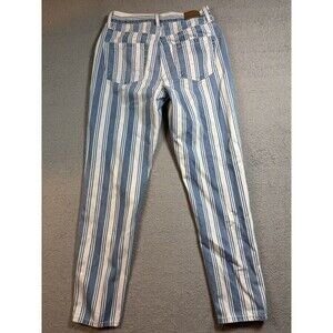 American Eagle Size 0 Fit 26x27 Mom Jeans Blue Striped Denim‎ Jeans Straight Leg